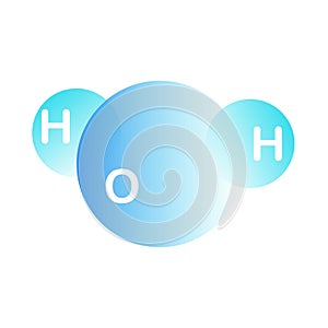 Molecula schem of water. H2O formula for school nature saince art design stoock vector illustration photo